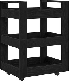 vidaXL Konyhai kocsi Fekete tölgy 60 x 45 x 80 cm Faanyag