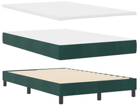 Boxspring Ágy Mattal Sötétzöld Kicsi Dupla Bársony