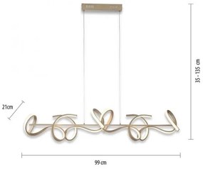 Leuchten Direkt 19033-60 - LED Dimmelhető csillár zsinóron CURLS LED/40,8W/230V