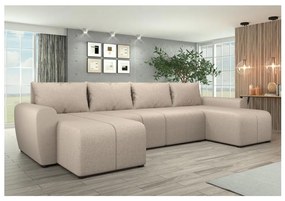 Kárpitozott, univerzális U alakú kihúzható NEWPORT ülőgarnitúra, bézs