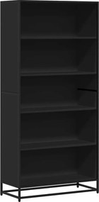vidaXL fekete szerelt fa könyvszekrény 80,5 x 35 x 170,5 cm