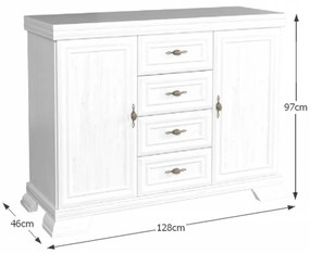 KORA KK3 komód, sosna andersen