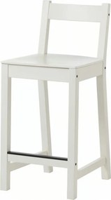 Ikea Nordviken Bárszék háttámlával, asztallap magassága/fehér, 62 cm