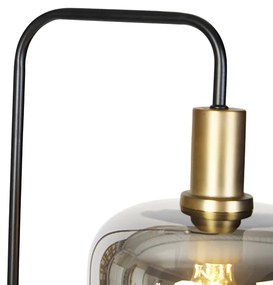 Design állólámpa fekete arannyal és füstüveggel - Zuzanna