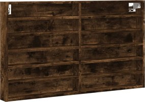 vidaXL füstös tölgy színű szerelt fa vitrinszekrény 100 x 8,5 x 58 cm