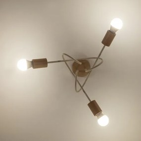 Felületre szerelt csillár OXFORD 3xE27/15W/230V fenyő/krémszínű