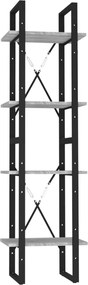 vidaXL 4 szintes szürke sonoma szerelt fa könyvszekrény 40x30x140 cm