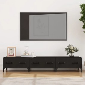 fekete szerelt fa TV-szekrény 150 x 34,5 x 30 cm