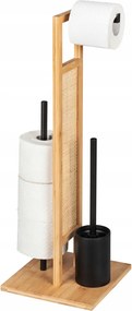 Wc-papír És Wc-kefe Tartó Állvány bambusz