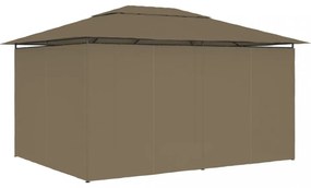 Tópszínű kerti pavilon függönyökkel 4 x 3 m 180 g/m²