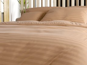 JASMINE szállodai mikroszálas ágyneműhuzat, barna – 2 cm-es csíkos, szállodai zsebes Ágyneműhuzat mérete: 70 x 90 cm | 140 x 200 cm