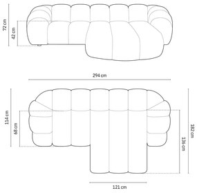 Világoszöld sarokkanapé (jobb oldali) Diana – Micadoni