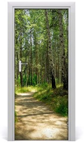 Ajtóposzter öntapadós nyírfa erdő 85x205 cm