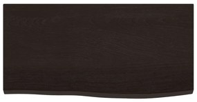 sötétbarna kezelt tömör fa fürdőszobai pult 60x30x2 cm