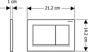 Geberit 115.080.01.1 - Omega30 öblítő nyomólap 21,2x14,2 cm fehér