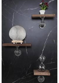 KÉSZLET 3x Fali polc BORURAF fenyő/fekete