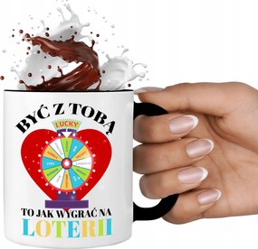 Bögre Fehér 330ml Fekete közepű Hogyan Nyerjünk A Lottón? Vicces minták keveréke