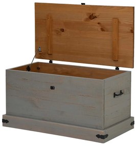 szürke tömör fenyőfa HALDEN tárolószekrény 91x48x47 cm
