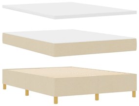 Boxspring Ágy Matraccal &amp; Pad Krém 140x200 cm Szövet