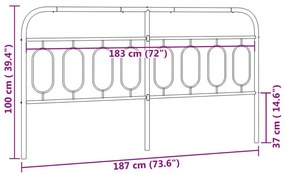 fehér fém fejtámla 183 cm