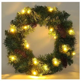 Solight 1V239 - LED Kültéri karácsonyi koszorú 15xLED/3xAA IP44