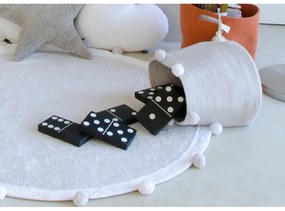 Világosszürke mosható kézi szövésű pamut gyerek szőnyeg ø120 cm Bubbly – Lorena Canals