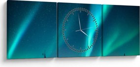 Kép - Aurora Borealis (órával) (90x30 cm)