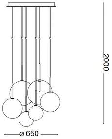 Ideal Lux - LED Csillár zsinóron EQUINOXE 6xG4/2W/230V átm. 65 cm króm/füstös