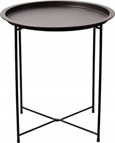 Kerek Fekete Fém Összecsukható Erkély Asztal