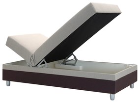 Egyszemélyes ágy 85 cm Sodak (barna + barna-szürke) (tárolóhellyel). 1100766