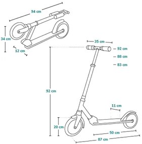Lionelo - Gyermek roller LUCA fekete