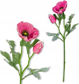 Rózsaszín Pipacs Ág pipacs virágokkal 44 cm Művirág váza Élő