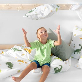 Goldea gyermek pamut ágyneműhuzat - dinoszauruszos kalandok 140 x 200 és 70 x 90 cm