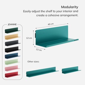 Fali polc JOANNE 400 mm, Modern: tengerszínű