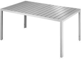 tectake 404402 bianca alumínium kerti asztal állítható magasságú lábak 150x90x74,5cm - ezüstszürke