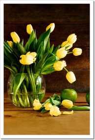 Poszter keretben 40x60 Sárga tulipánok