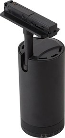 Modern fekete spotlámpa 1 fázisú sínrendszerhez, LED-del, forgatható és dönthető - Iconic Zoom