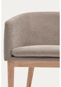 Bézs kárpitozott karfás étkezőfotel Harlan – Kave Home