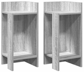 2 db szürke sonoma színű kisasztal polccal 25,5 x 27 x 60 cm