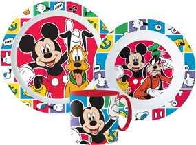 Disney Mickey Better Together étkészlet, micro műanyag szett bögrével 265 ml