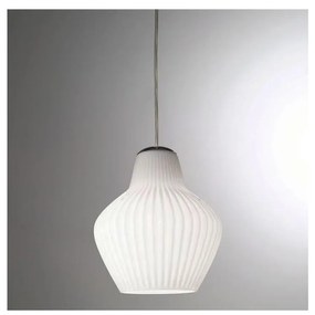 SIRU - Csillár zsinóron LONDON 1xE27/60W/230V fehér/fényezett króm Velencei üveg