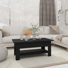Fekete szerelt fa dohányzóasztal 102 x 55 x 42 cm