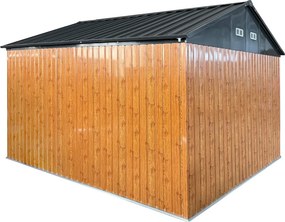 Fém kerti szerszámtároló ház, barna/antracit, 3,6x3,1x2,5 m, GABKO