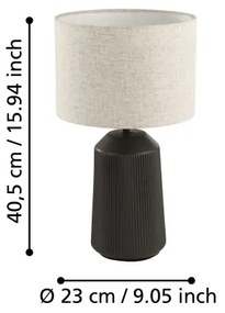 Eglo 900824 - Asztali lámpa CAPALBIO 1xE27/40W/230V szürke