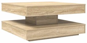 sonoma tölgy dohányzóasztal 360 fokban forgatható 70x70x34,5 cm