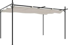 vidaXL krémszínű pergola behúzható tetővel 395 x 292 x 230 cm