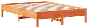 viaszbarna tömör fenyőfa ágy matrac nélkül 140 x 200 cm