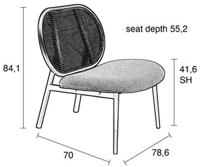 Spike szürke-barna fotel - Zuiver