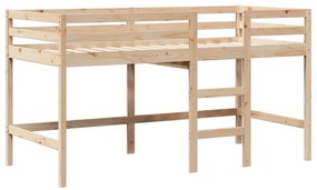 tömör fenyőfa magasított ágy tetővel 75 x 190 cm