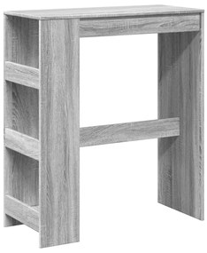 szürke sonoma szerelt fa bárasztal tárolókkal 90x40x103,5 cm